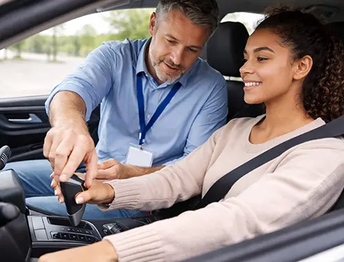 Learner driver building confidence in an automatic training car in Shepparton