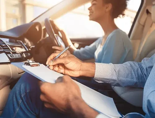 Learner completing focused driving practice before a licence assessment