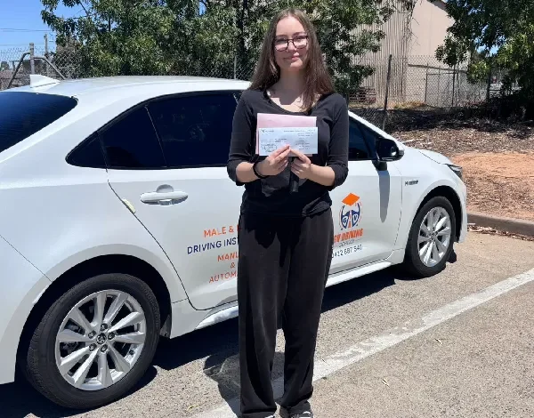 Learner driver receiving practical road training in Shepparton