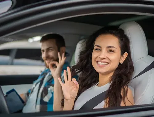 Learner preparing for a VicRoads driving test with instructor support in Shepparton